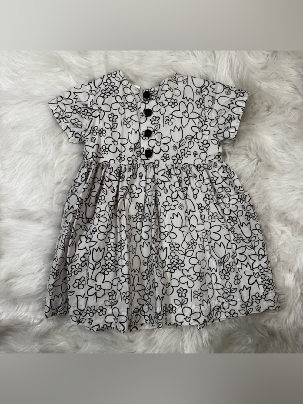 Hanna Andersson White Dress with Black Floral Outline - Picture 8 of 12